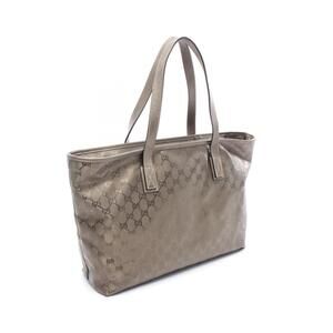 Gucci GG bag Imprime canvas tote leather brown